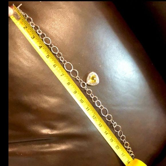 LOIS HILL Yellow Topaz Trillion Cut Sterling Silver Pendant Open Link Necklace - Picture 17 of 17